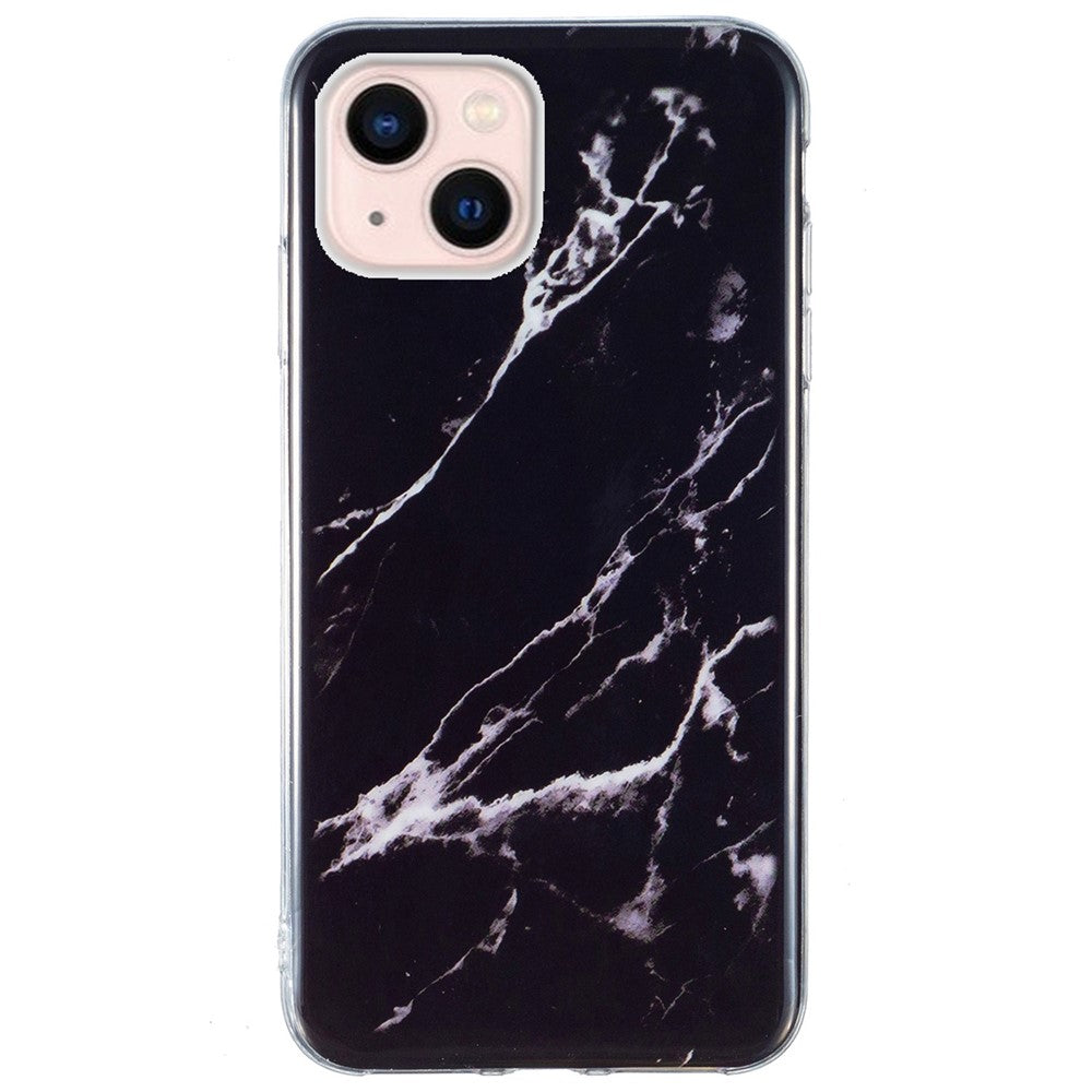 Til iPhone 13 mini 5,4 tommer marmormønster IMD slankt telefoncover anti-fald blødt TPU-bagcover