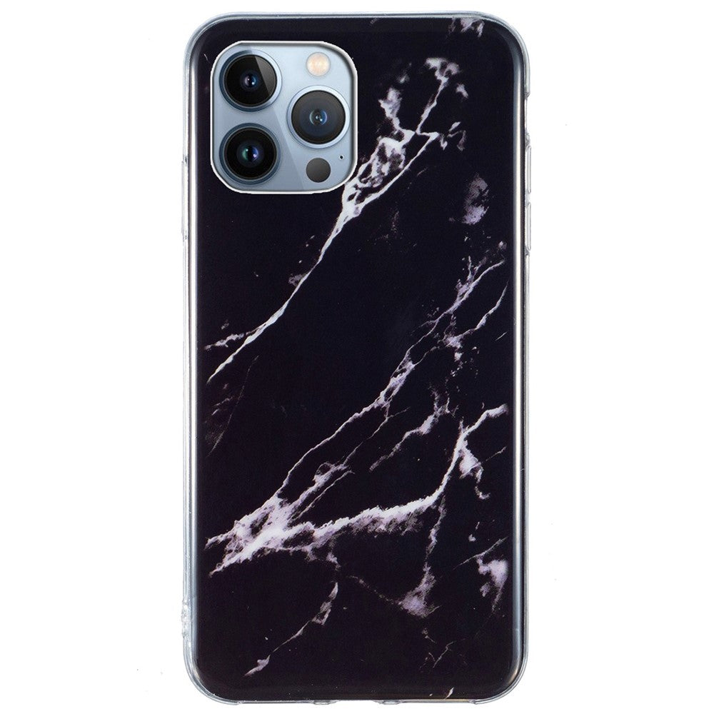 Skyddande mobilskal för iPhone 13 Pro Max 6,7 tum, marmormönster IMD flexibelt TPU-bakstycke
