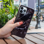 Protective Phone Case for iPhone 13 Pro Max 6.7 inch, Marble Pattern IMD Flexible TPU Back Cover