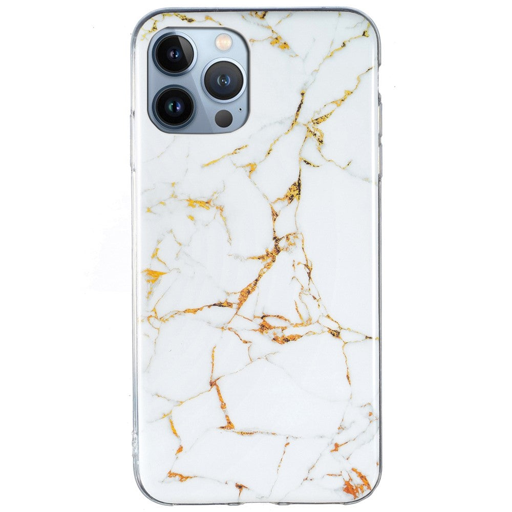 Skyddande mobilskal för iPhone 13 Pro Max 6,7 tum, marmormönster IMD flexibelt TPU-bakstycke