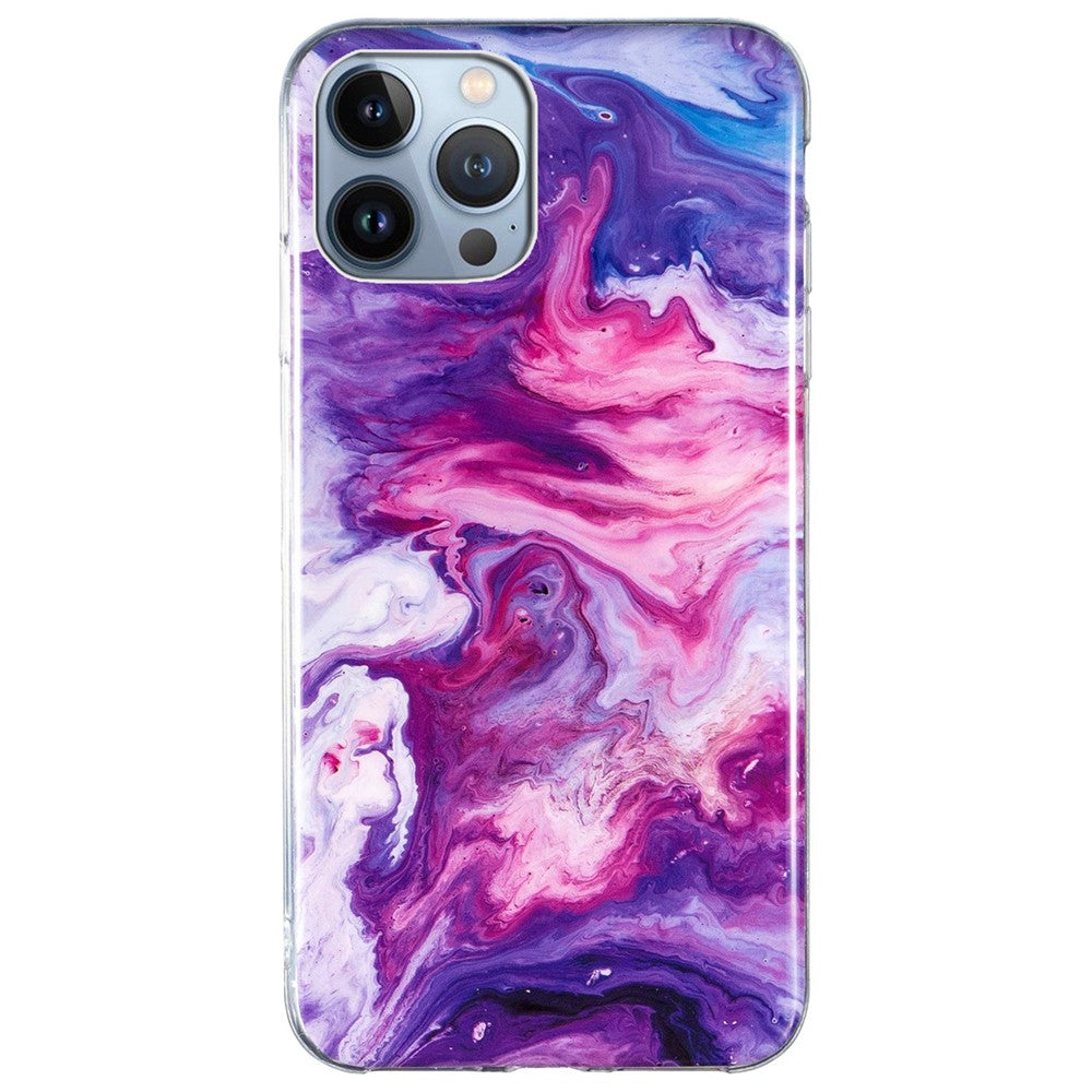 Skyddande mobilskal för iPhone 13 Pro Max 6,7 tum, marmormönster IMD flexibelt TPU-bakstycke