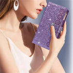 For Samsung Galaxy Z Fold4 5G Style Bling Star Laser Workmanship Phone Cover Bag Zipper Wallet Stand Anti-wear Leather Phone Case with Strap