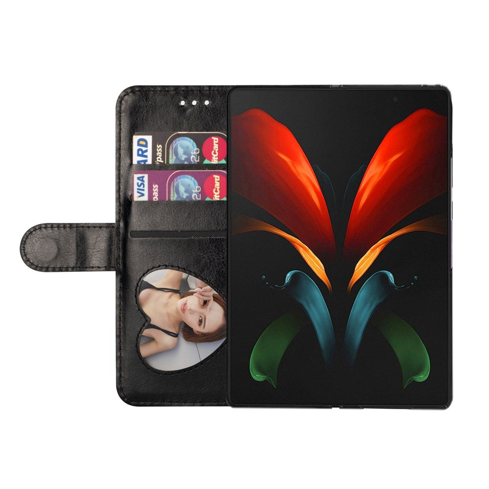 For Samsung Galaxy Z Fold4 5G Zipper Pocket Glittery PU Leather Case Wallet Stand Magnetic Clasp Phone Cover