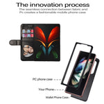 For Samsung Galaxy Z Fold4 5G Zipper Pocket Glittery PU Leather Case Wallet Stand Magnetic Clasp Phone Cover