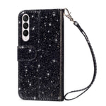 For Samsung Galaxy Z Fold4 5G Zipper Pocket Glittery PU Leather Case Wallet Stand Magnetic Clasp Phone Cover