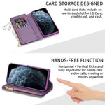 For iPhone 14 Pro Max 6.7 inch Flip Cover, Fall Proof Laser Carving Glittery Starry Style Zipper Wallet Stand Leather Phone Case with Strap