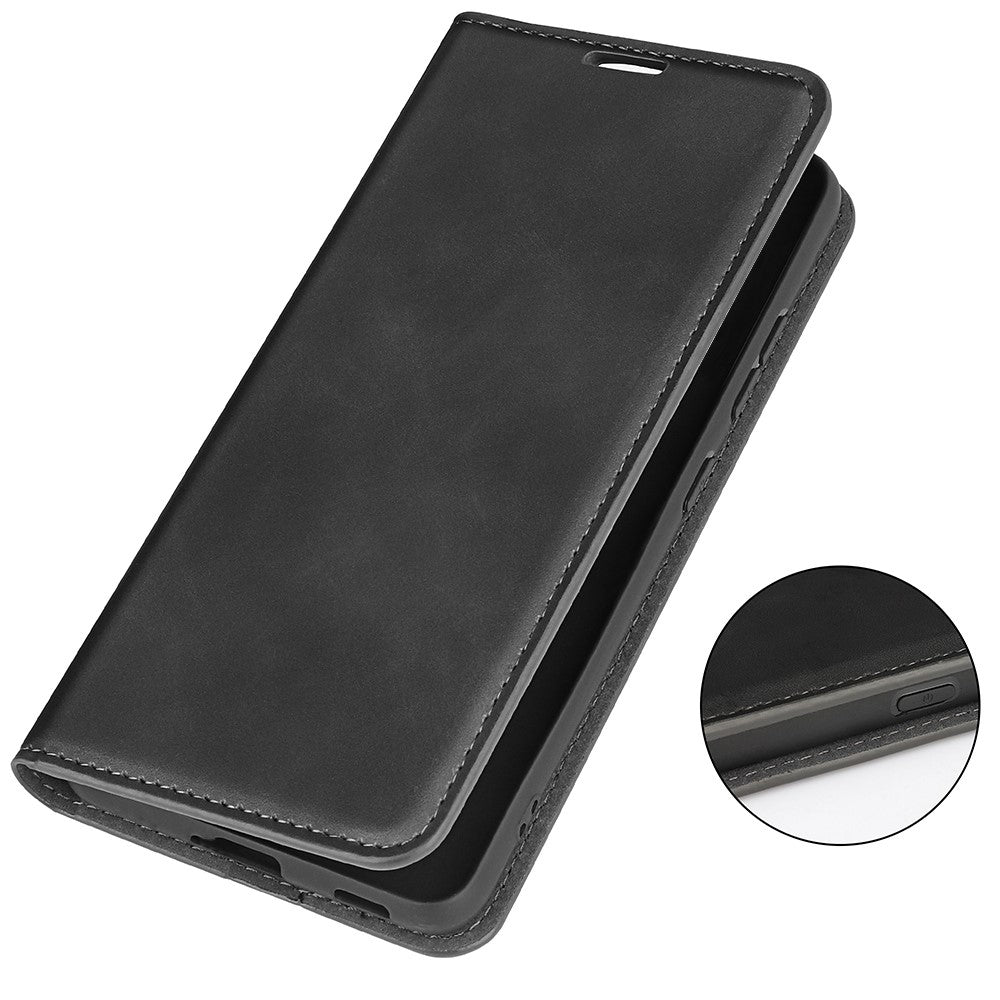 For Oppo A57 4G / A57s 4G Skin-Touch Leather Case Wallet Stand Drop-Proof Protection Phone Cover