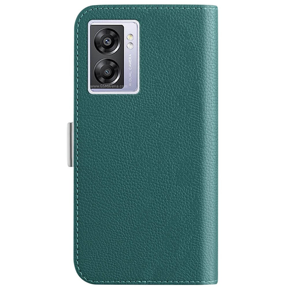 Candy Color Leather Case for Oppo A57 (2022) 5G / A77 5G, Litchi Texture Wallet Stand Phone Protective Cover