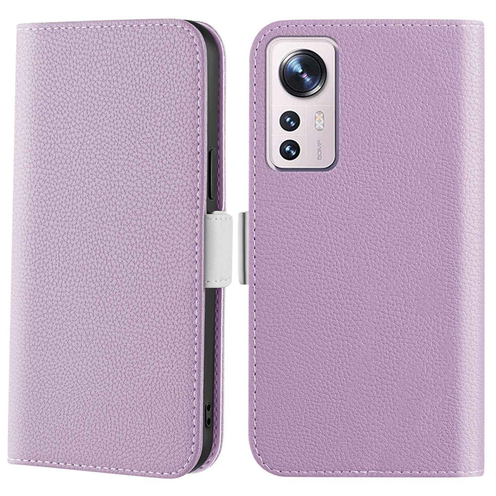 Xiaomi 12 Pro 5G / 12S Pro 5G / 12 Pro (Dimensity) 5G Godisfärgat reptåligt PU-läderfodral Litchitextur mobilplånboksfodral
