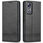 AZNS For Xiaomi 12 Lite 5G Magnetic Auto Closure Wallet Phone Case PU Leather Viewing Stand Flip Cover