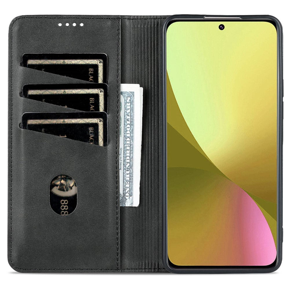 AZNS For Xiaomi 12 Lite 5G Magnetic Auto Closure Wallet Phone Case PU Leather Viewing Stand Flip Cover