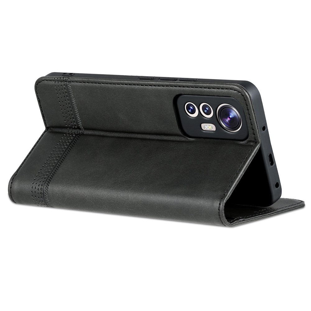 AZNS For Xiaomi 12 Lite 5G Magnetic Auto Closure Wallet Phone Case PU Leather Viewing Stand Flip Cover