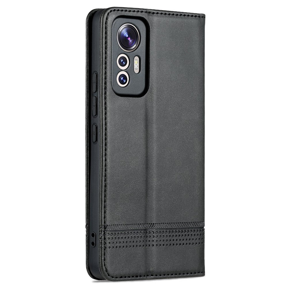 AZNS For Xiaomi 12 Lite 5G Magnetic Auto Closure Wallet Phone Case PU Leather Viewing Stand Flip Cover