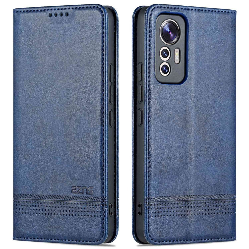 AZNS For Xiaomi 12 Lite 5G Magnetic Auto Closure Wallet Phone Case PU Leather Viewing Stand Flip Cover