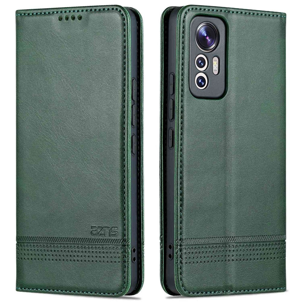 AZNS For Xiaomi 12 Lite 5G Magnetic Auto Closure Wallet Phone Case PU Leather Viewing Stand Flip Cover