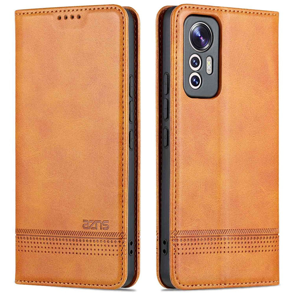AZNS For Xiaomi 12 Lite 5G Magnetic Auto Closure Wallet Phone Case PU Leather Viewing Stand Flip Cover