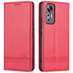 AZNS For Xiaomi 12 Lite 5G Magnetic Auto Closure Wallet Phone Case PU Leather Viewing Stand Flip Cover