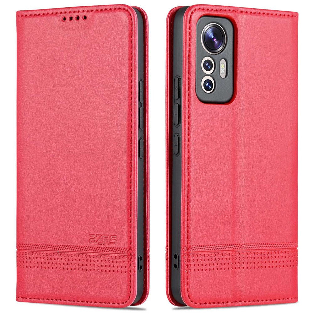 AZNS For Xiaomi 12 Lite 5G Magnetic Auto Closure Wallet Phone Case PU Leather Viewing Stand Flip Cover