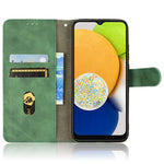 For Samsung Galaxy A03 (166.5mm) Skin-Touch Feeling Phone Wallet Stand Case PU Leather Magnetic Clasp Protective Cover