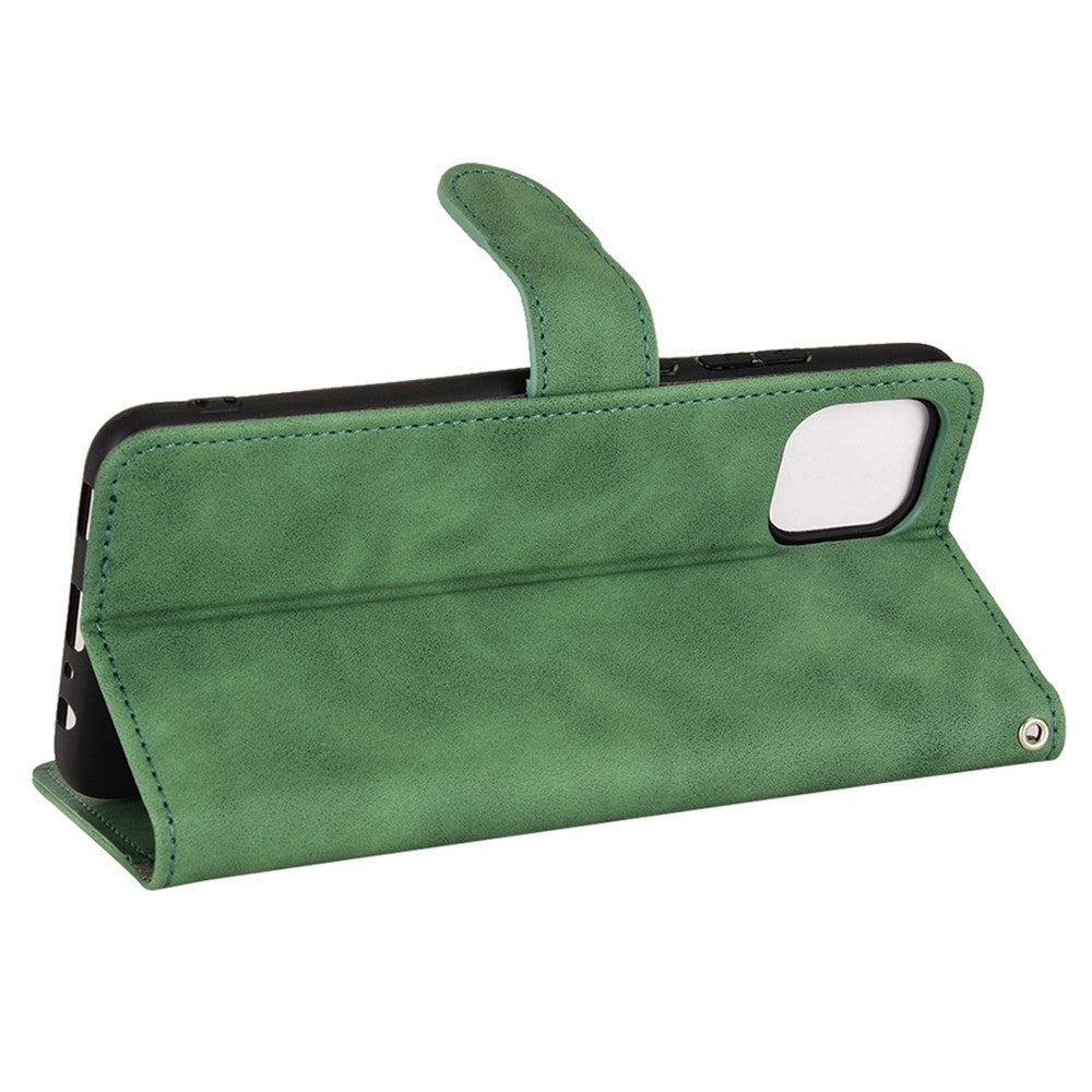 For Samsung Galaxy A03 (166.5mm) Skin-Touch Feeling Phone Wallet Stand Case PU Leather Magnetic Clasp Protective Cover