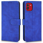 For Samsung Galaxy A03 (166.5mm) Skin-Touch Feeling Phone Wallet Stand Case PU Leather Magnetic Clasp Protective Cover