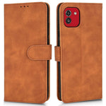 For Samsung Galaxy A03 (166.5mm) Skin-Touch Feeling Phone Wallet Stand Case PU Leather Magnetic Clasp Protective Cover