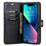 DG.MING Til iPhone 14 6,1 tommer Aftageligt Magnetisk Cover Delt Læder Pung Stativ Stødresistent Flip Beskyttelsescover