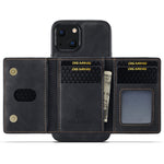DG.MING M2 Series for iPhone 14 Plus 6.7 inch Anti-drop Full Protection Magnetic Absorption Kickstand Design Cell Phone Case Cover with Detachable Wallet