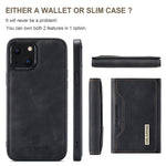 DG.MING M2 Series for iPhone 14 Plus 6.7 inch Anti-drop Full Protection Magnetic Absorption Kickstand Design Cell Phone Case Cover with Detachable Wallet