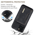 DG.MING M2 Series for iPhone 14 Plus 6.7 inch Anti-drop Full Protection Magnetic Absorption Kickstand Design Cell Phone Case Cover with Detachable Wallet