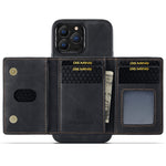 DG.MING M2 Series for iPhone 14 Pro 6.1 inch Scratch-resistant Magnetic Absorption Kickstand Design Mobile Phone Case Cover with Detachable Wallet