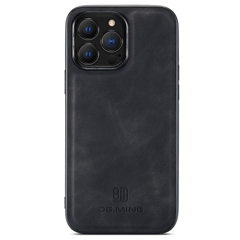 DG.MING M2 Series for iPhone 14 Pro 6.1 inch Scratch-resistant Magnetic Absorption Kickstand Design Mobile Phone Case Cover with Detachable Wallet