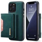 DG.MING M2 Series for iPhone 14 Pro 6.1 inch Scratch-resistant Magnetic Absorption Kickstand Design Mobile Phone Case Cover with Detachable Wallet