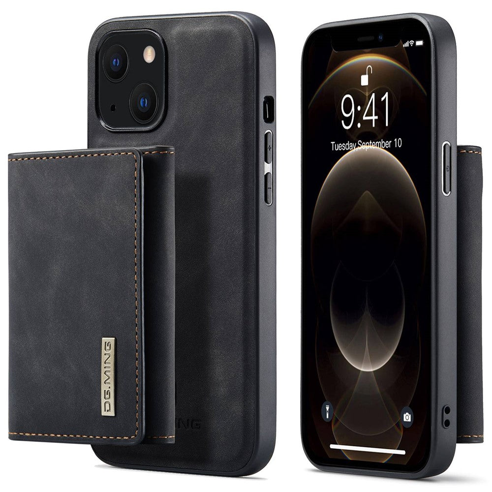 DG.MING M1 Series til iPhone 14 6.1 tommer aftageligt magnetisk 2-i-1 pung-telefoncover PC+TPU+PU-læder velbeskyttet anti-ridse cover