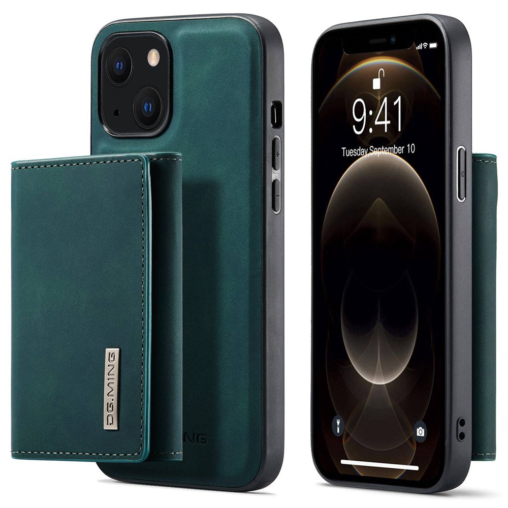 DG.MING M1-serien för iPhone 14 6,1 tum, avtagbart magnetiskt 2-i-1-plånboksfodral i PC+TPU+PU-läder, välskyddat och reptåligt fodral