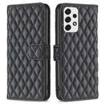 BINFEN COLOR til Samsung Galaxy A53 5G BF Style-14 Etui med præget rombemønster Ridsefast Stativ Mat PU-læderpungcover