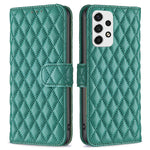 BINFEN COLOR til Samsung Galaxy A53 5G BF Style-14 Etui med præget rombemønster Ridsefast Stativ Mat PU-læderpungcover