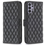 BINFEN COLOR til Samsung Galaxy A32 5G / M32 5G BF Style-14 Præget Rhombus Mønster Etui Stand Mat PU Læder Pung Bogstil Cover