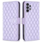 BINFEN COLOR til Samsung Galaxy A32 5G / M32 5G BF Style-14 Præget Rhombus Mønster Etui Stand Mat PU Læder Pung Bogstil Cover