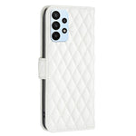 BINFEN COLOR For Samsung Galaxy A23 5G (Global Version) / 4G BF Style-14 Imprinted Rhombus Pattern Case Full Protection Stand Matte PU Leather Wallet Cover