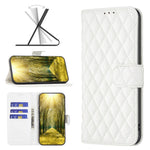 BINFEN COLOR For Samsung Galaxy A23 5G (Global Version) / 4G BF Style-14 Imprinted Rhombus Pattern Case Full Protection Stand Matte PU Leather Wallet Cover