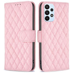BINFEN COLOR For Samsung Galaxy A23 5G (Global Version) / 4G BF Style-14 Imprinted Rhombus Pattern Case Full Protection Stand Matte PU Leather Wallet Cover