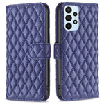 BINFEN COLOR For Samsung Galaxy A23 5G (Global Version) / 4G BF Style-14 Imprinted Rhombus Pattern Case Full Protection Stand Matte PU Leather Wallet Cover