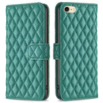 BINFEN COLOR til iPhone 7 / 8 / SE (2020) / SE (2022) BF Style-14 Præget Rhombus Mønster Etui Horisontal Stand Mat PU Læder Pung Cover