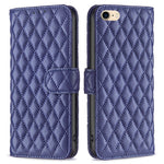 BINFEN COLOR til iPhone 7 / 8 / SE (2020) / SE (2022) BF Style-14 Præget Rhombus Mønster Etui Horisontal Stand Mat PU Læder Pung Cover