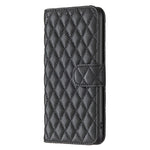BINFEN COLOR For iPhone 14 6.1 inch BF Style-14 Matte PU Leather Imprinted Rhombus Pattern Case Stand Wallet Cover