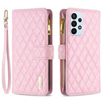 BINFEN COLOR BF Style-15 for Samsung Galaxy A23 5G (Global Version) / 4G / M23 5G Imprinted Rhombus Pattern Shockproof Phone Case with Zipper Pocket