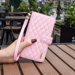 BINFEN COLOR BF Style-15 for Samsung Galaxy A23 5G (Global Version) / 4G / M23 5G Imprinted Rhombus Pattern Shockproof Phone Case with Zipper Pocket