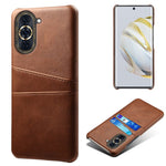 For Huawei nova 10 4G Anti-shock Dual Card Slots Holder Protective Case PU Leather Coated Hard PC Phone Shell
