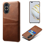 For Huawei nova 10 Pro 4G Dual Card Slots Holder Well-protected Case PU Leather Coated Hard PC Anti-shock Phone Shell